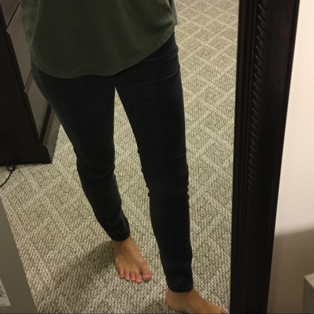 Dark grey skinny corduroy pants